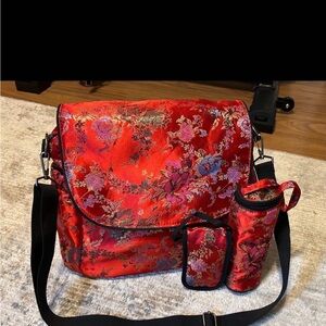 Floral Red Women's Baby Bag Set